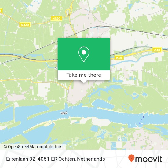 Eikenlaan 32, 4051 ER Ochten map