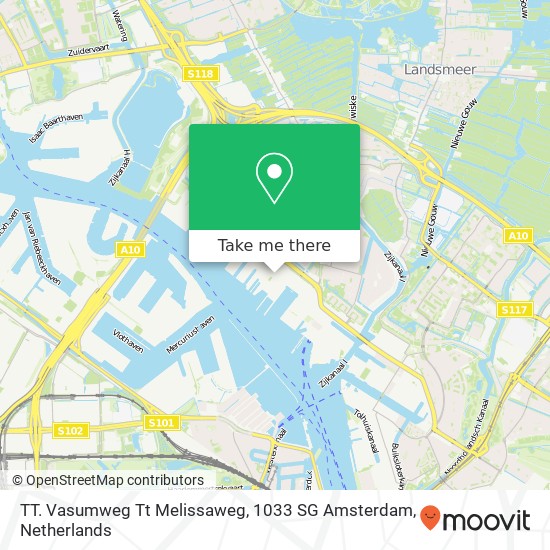 TT. Vasumweg Tt Melissaweg, 1033 SG Amsterdam Karte