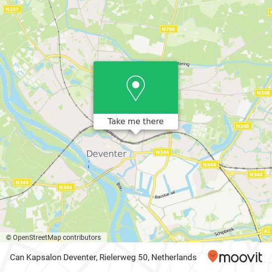 Can Kapsalon Deventer, Rielerweg 50 map