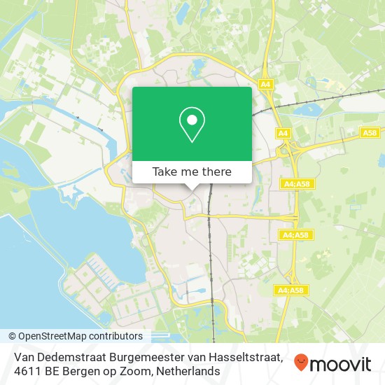 Van Dedemstraat Burgemeester van Hasseltstraat, 4611 BE Bergen op Zoom map