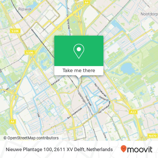 Nieuwe Plantage 100, 2611 XV Delft map