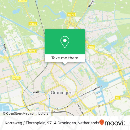 Korreweg / Floresplein, 9714 Groningen map