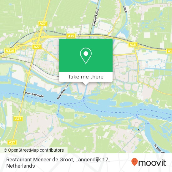 Restaurant Meneer de Groot, Langendijk 17 map