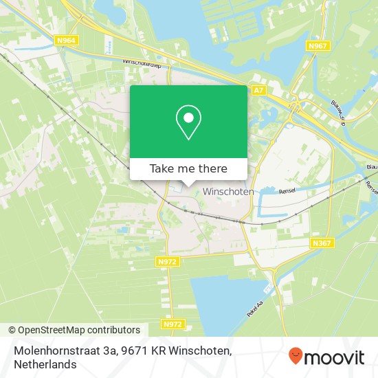 Molenhornstraat 3a, 9671 KR Winschoten Karte