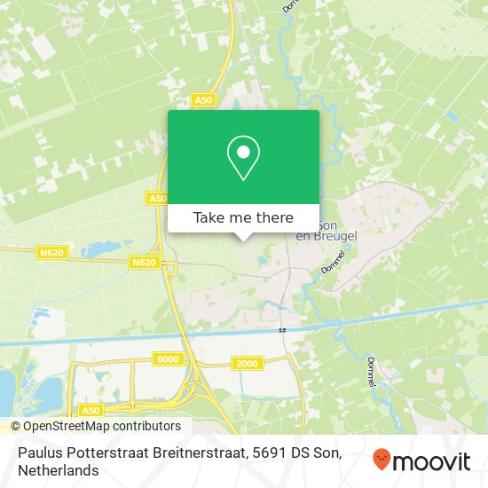 Paulus Potterstraat Breitnerstraat, 5691 DS Son map