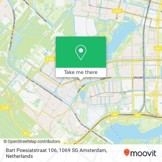 Bart Poesiatstraat 106, 1069 SG Amsterdam map