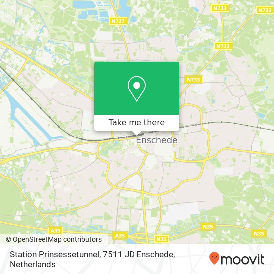 Station Prinsessetunnel, 7511 JD Enschede map