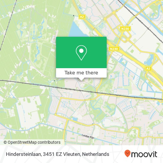 Hindersteinlaan, 3451 EZ Vleuten Karte
