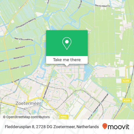 Fledderusplan 8, 2728 DG Zoetermeer map