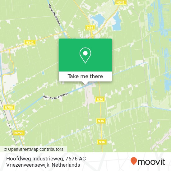 Hoofdweg Industrieweg, 7676 AC Vriezenveensewijk Karte