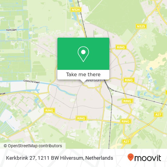 Kerkbrink 27, 1211 BW Hilversum Karte