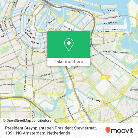 President Steynplantsoen President Steynstraat, 1091 NC Amsterdam map