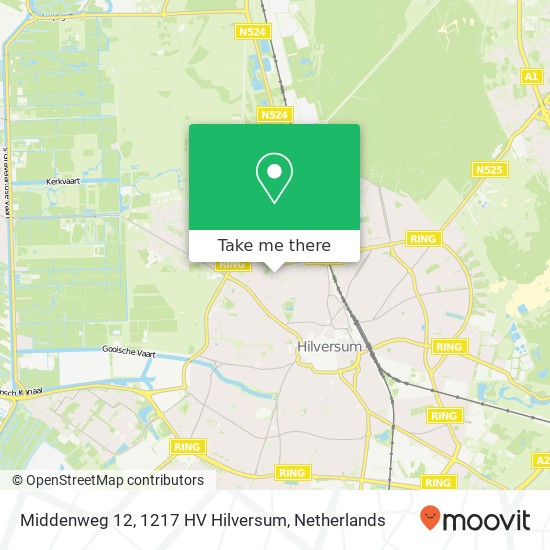 Middenweg 12, 1217 HV Hilversum map