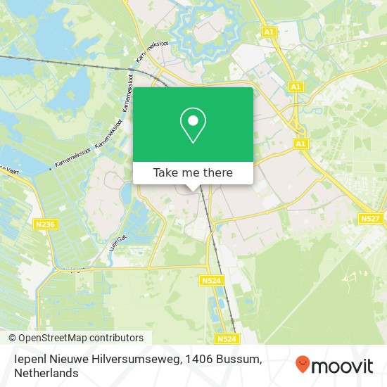 Iepenl Nieuwe Hilversumseweg, 1406 Bussum map