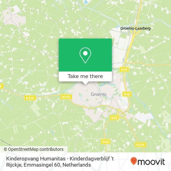 Kinderopvang Humanitas - Kinderdagverblijf 't Rijckje, Emmasingel 60 map