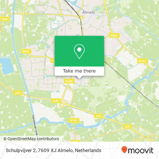 Schulpvijver 2, 7609 XJ Almelo map