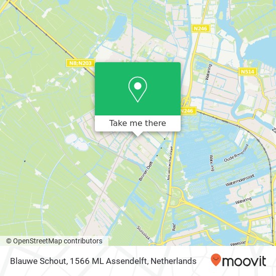 Blauwe Schout, 1566 ML Assendelft map