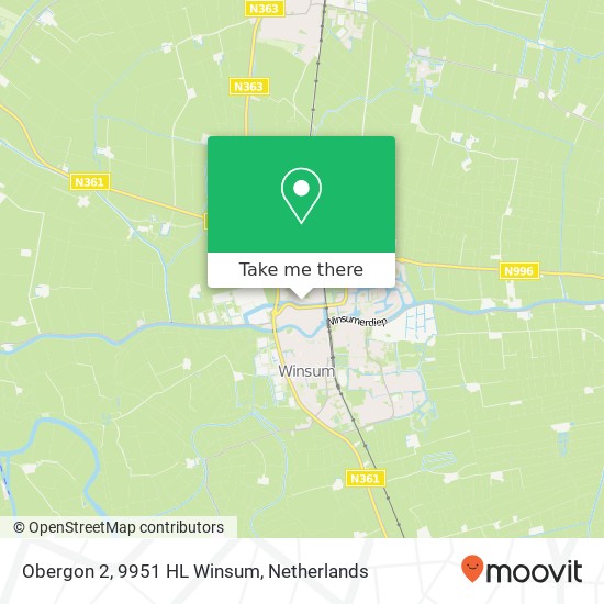 Obergon 2, 9951 HL Winsum map