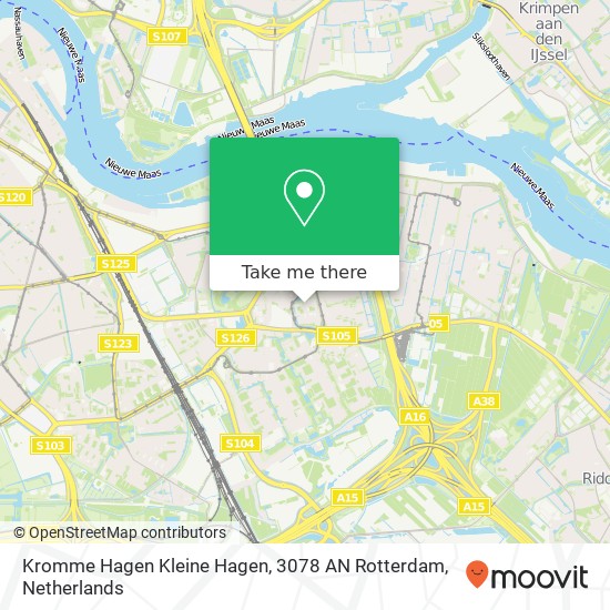 Kromme Hagen Kleine Hagen, 3078 AN Rotterdam map