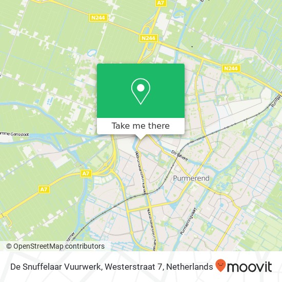 De Snuffelaar Vuurwerk, Westerstraat 7 map