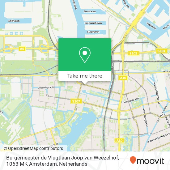 Burgemeester de Vlugtlaan Joop van Weezelhof, 1063 MK Amsterdam map
