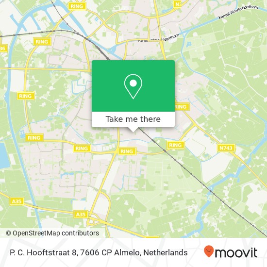 P. C. Hooftstraat 8, 7606 CP Almelo map