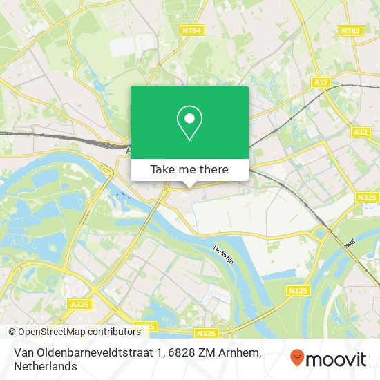 Van Oldenbarneveldtstraat 1, 6828 ZM Arnhem map