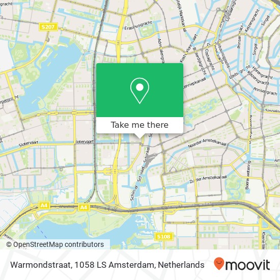 Warmondstraat, 1058 LS Amsterdam map