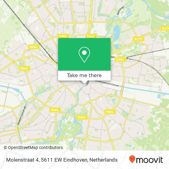 Molenstraat 4, 5611 EW Eindhoven Karte