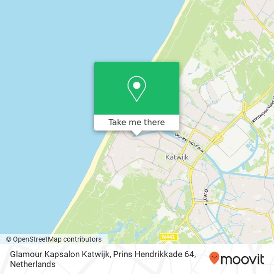 Glamour Kapsalon Katwijk, Prins Hendrikkade 64 map