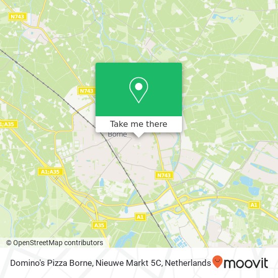 Domino's Pizza Borne, Nieuwe Markt 5C map