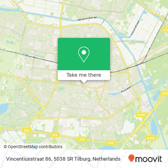 Vincentiusstraat 86, 5038 SR Tilburg Karte