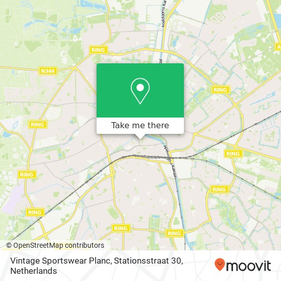 Vintage Sportswear Planc, Stationsstraat 30 map