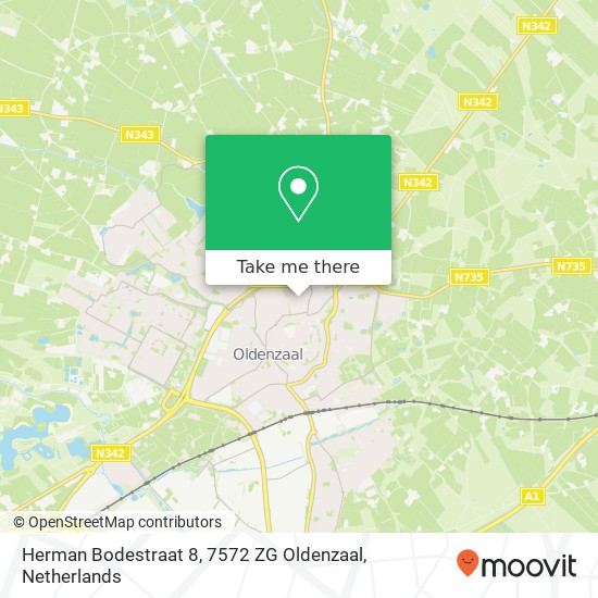 Herman Bodestraat 8, 7572 ZG Oldenzaal Karte