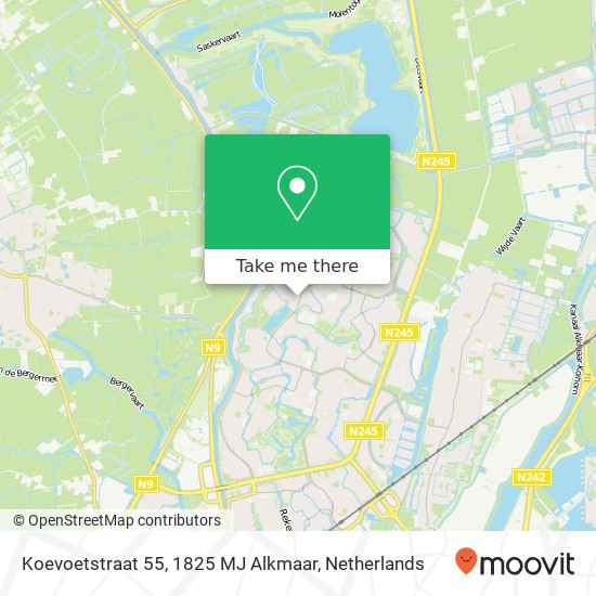 Koevoetstraat 55, 1825 MJ Alkmaar Karte