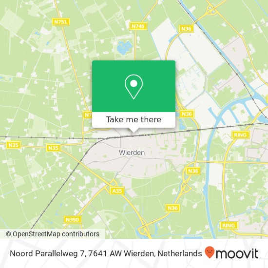 Noord Parallelweg 7, 7641 AW Wierden Karte