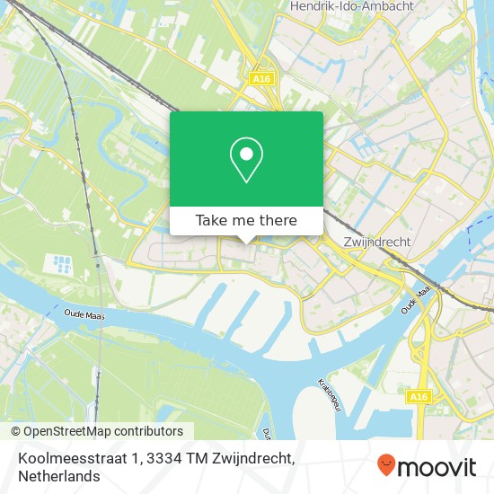 Koolmeesstraat 1, 3334 TM Zwijndrecht Karte