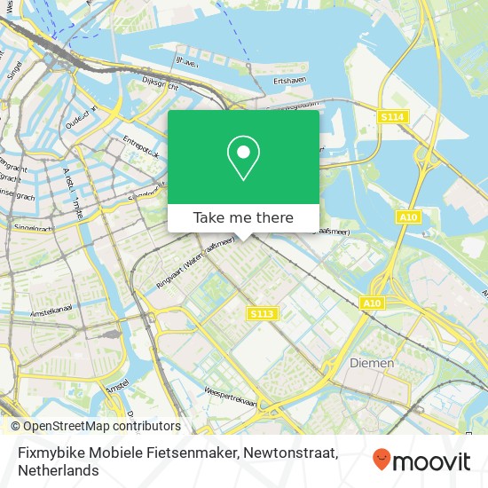 Fixmybike Mobiele Fietsenmaker, Newtonstraat map