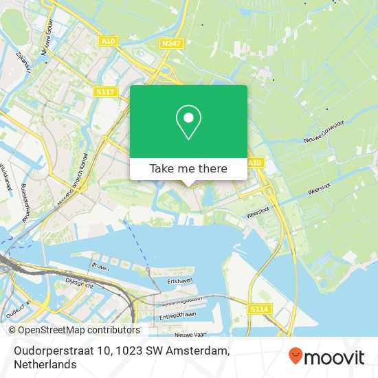 Oudorperstraat 10, 1023 SW Amsterdam Karte