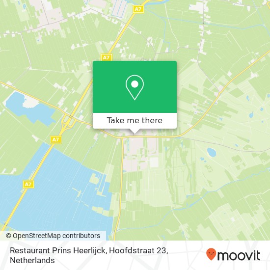 Restaurant Prins Heerlijck, Hoofdstraat 23 map