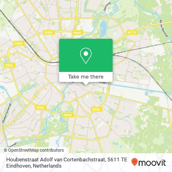 Houbenstraat Adolf van Cortenbachstraat, 5611 TE Eindhoven map