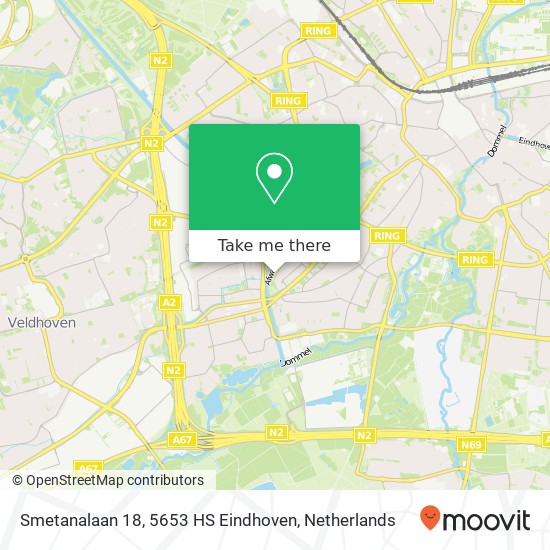 Smetanalaan 18, 5653 HS Eindhoven Karte