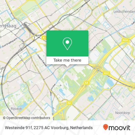 Westeinde 91f, 2275 AC Voorburg map