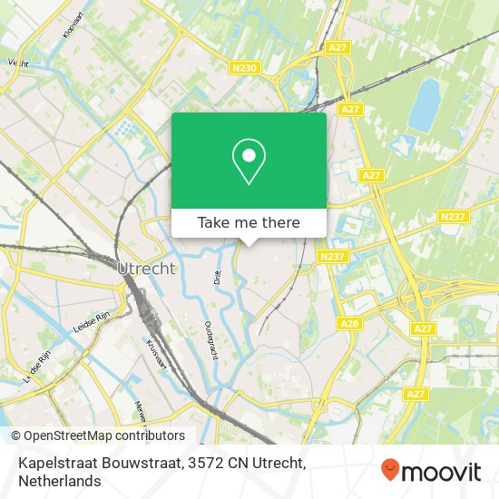 Kapelstraat Bouwstraat, 3572 CN Utrecht Karte