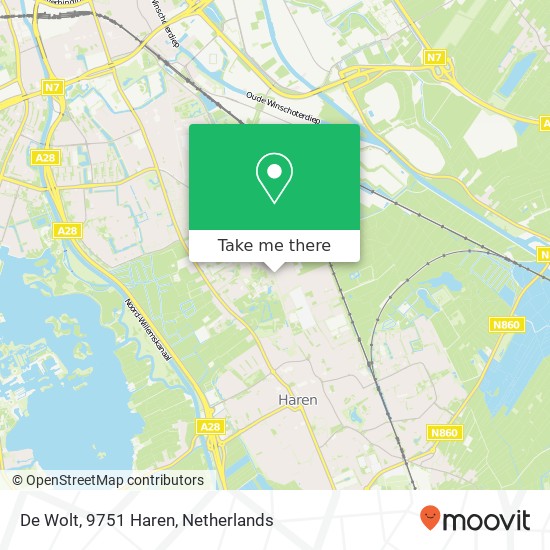 De Wolt, 9751 Haren map