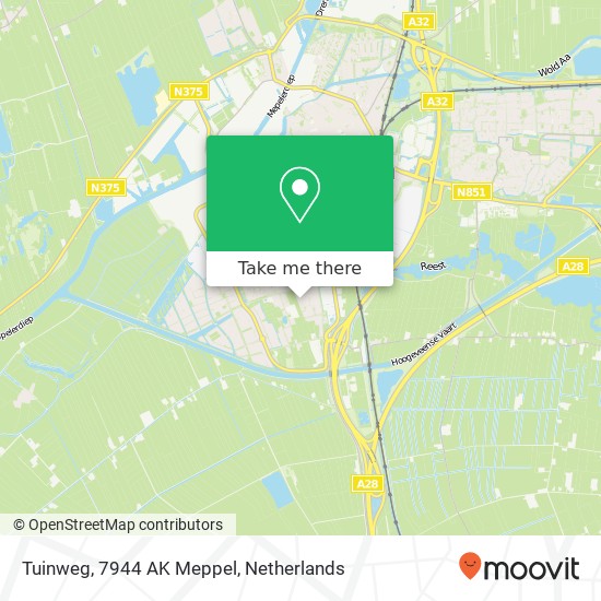 Tuinweg, 7944 AK Meppel Karte