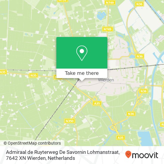 Admiraal de Ruyterweg De Savornin Lohmanstraat, 7642 XN Wierden map