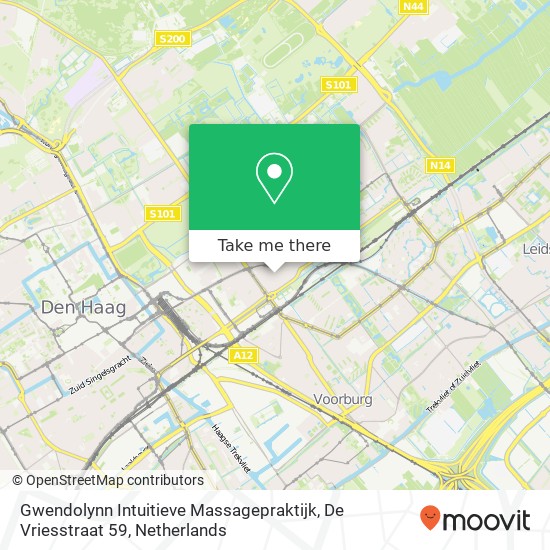 Gwendolynn Intuitieve Massagepraktijk, De Vriesstraat 59 map