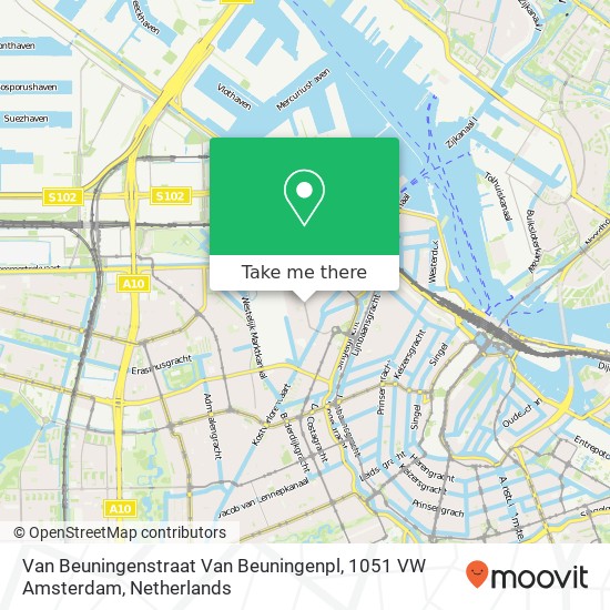 Van Beuningenstraat Van Beuningenpl, 1051 VW Amsterdam map