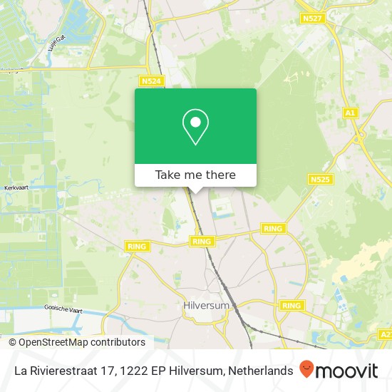 La Rivierestraat 17, 1222 EP Hilversum map